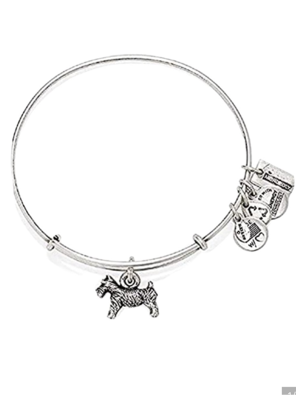 NWOT $38 Alex and Ani Hasbro Monopoly Dog Expandable Bracelet Silver